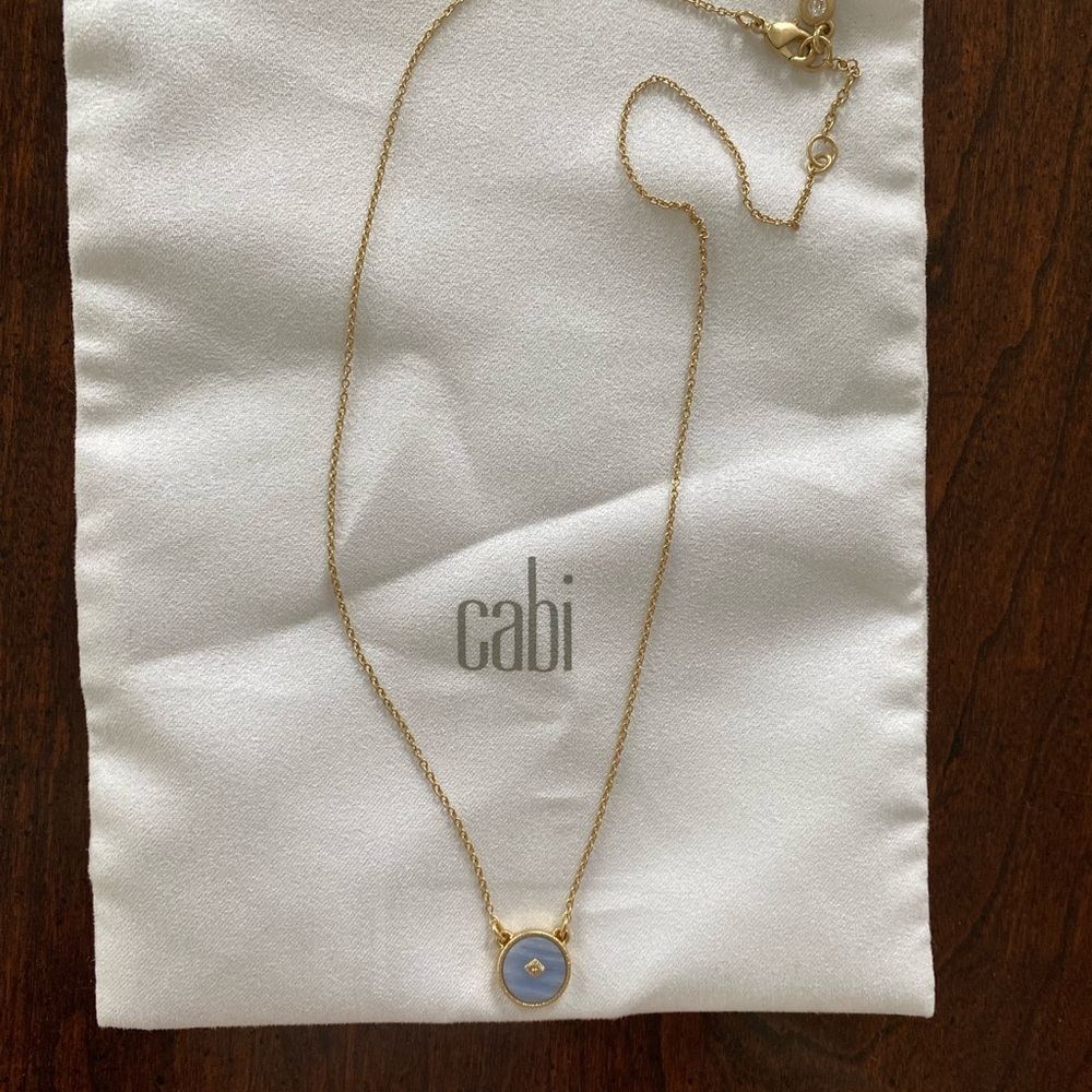 Cabi Gold and Blue Pendant Misty Necklace